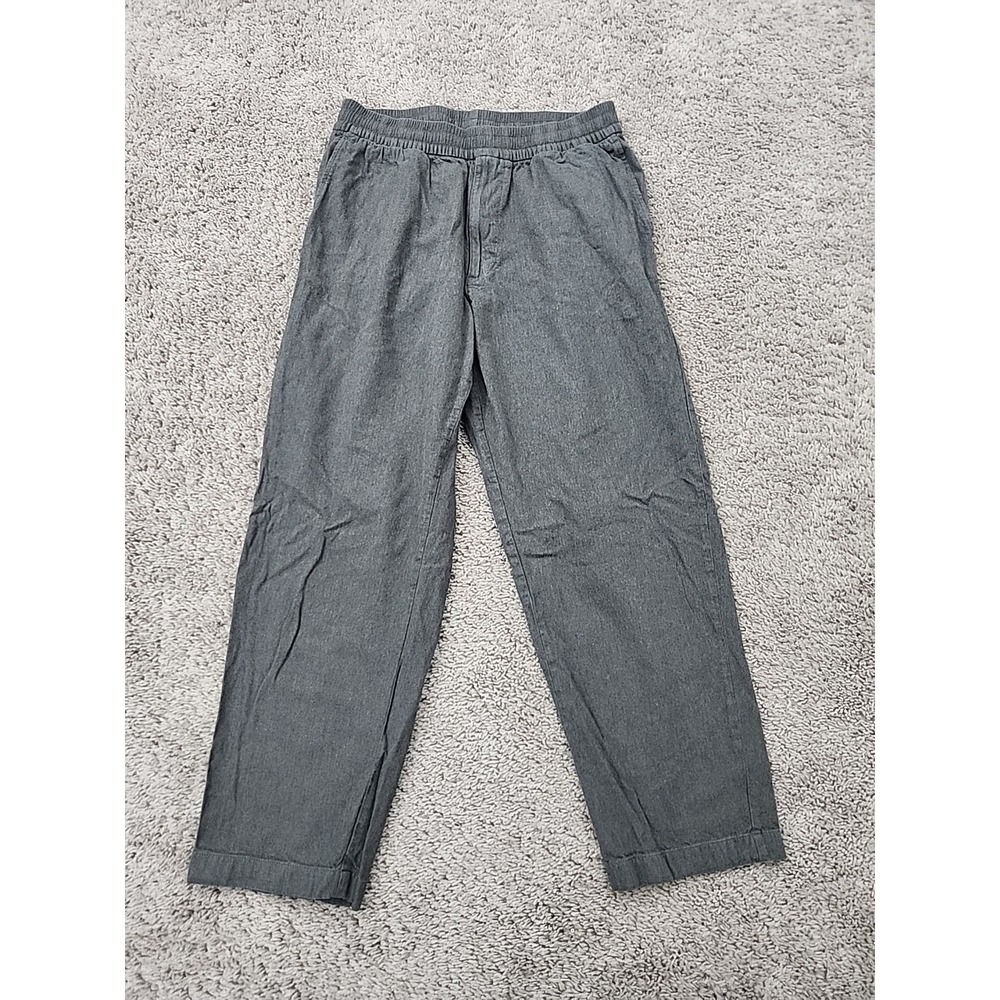 Uniqlo Pants Womens M Gray High Rise Pull On Drawstring Ankle Casual